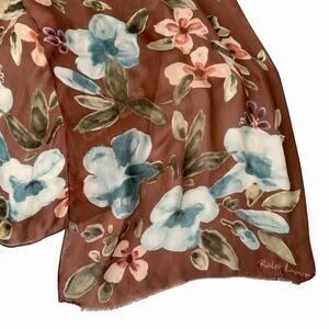 Vintage Ralph Lauren Floral Silk Chiffon Scarf